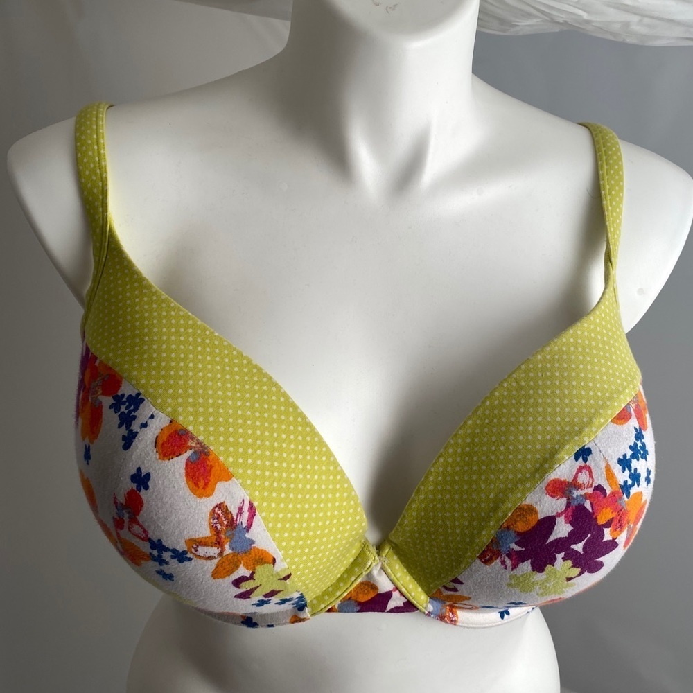 Cacique multicolor floral plunge bra 44DD